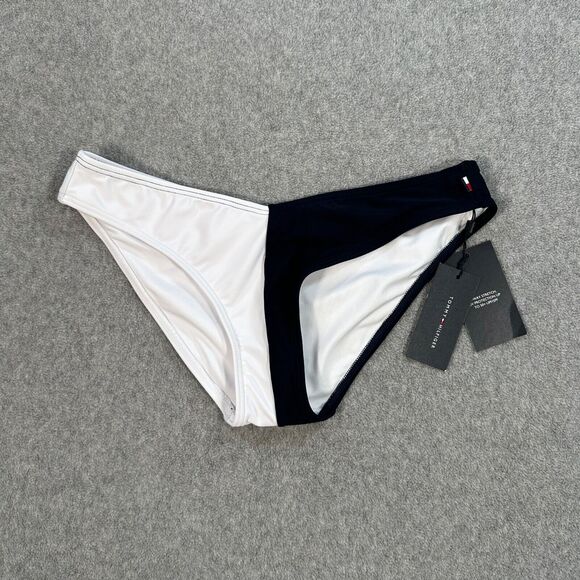 Tommy Hilfiger Other - Tommy Hilfiger Colorblock V-Cut Swim Bikini Bottoms Women's Small Navy White New